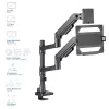 ACT AC8341 braccio per un monitor con supporto per laptop Office Premium, con molla a gas, montaggio su palo