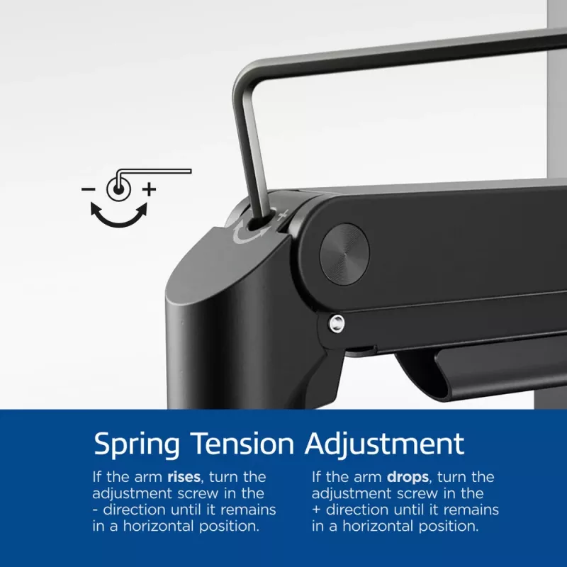 ACT AC8341 braccio per un monitor con supporto per laptop Office Premium, con molla a gas, montaggio su palo