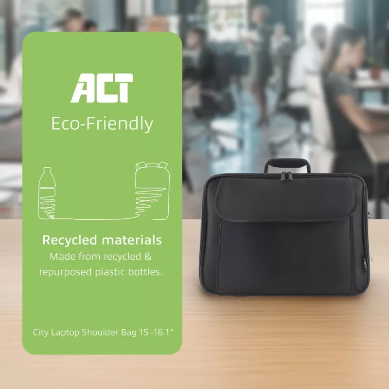 Borsa a tracolla ACT Office per laptop fino a 16,1 inch in bottiglie di plastica riciclata