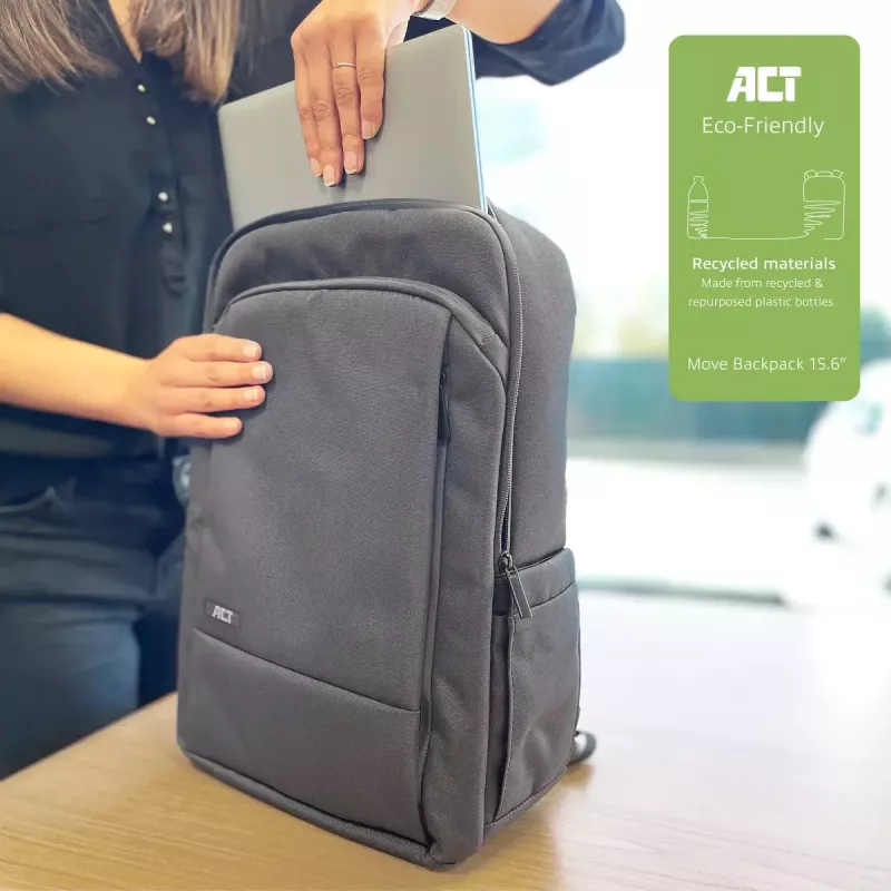 ACT AC8560 zaino casual, polietilene tereftalato (PET), grigio