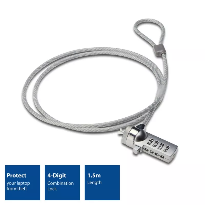 Lucchetto per laptop ACT AC9015 a combinazione argento