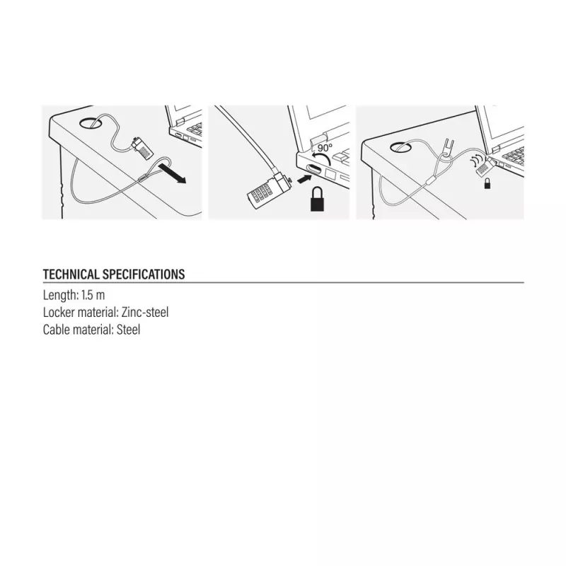 Lucchetto per laptop ACT AC9015 a combinazione argento