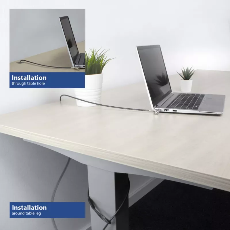 Lucchetto per laptop ACT AC9030 metallizzato con chiave tonda cavo 2 m