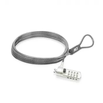 Lucchetto per laptop ACT Wedge con combinazione numerica metallizzato cavo 2 m