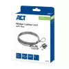 Lucchetto per laptop ACT Wedge con chiavi metallizzato cavo 2 m