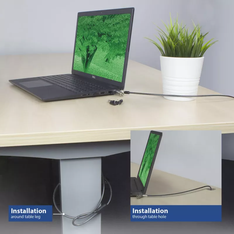 Lucchetto per laptop ACT Wedge con chiavi metallizzato cavo 2 m