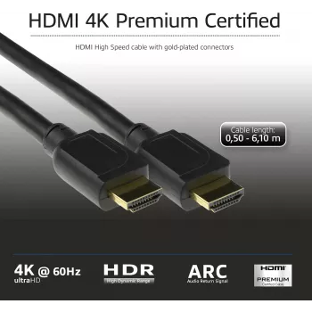 ACT cavo HDMI High Speed Premium certificato 3 metri v2.0 HDMI-A maschio - HDMI-A maschio