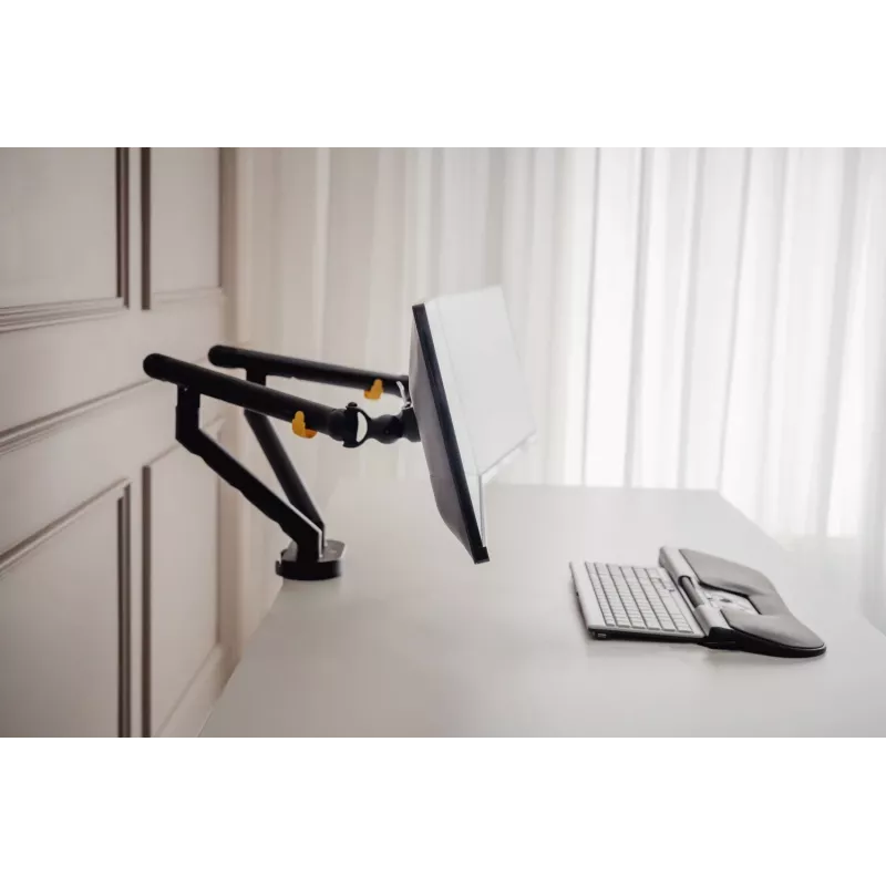BakkerElkhuizen BE Flexible Dual BNEBFDB braccio per monitor, da scrivania, fino a 88,9 cm (35 pollici), nero