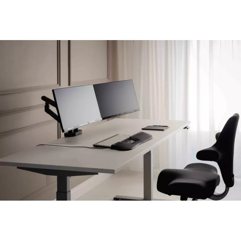 BakkerElkhuizen BE Flexible Dual BNEBFDB braccio per monitor, da scrivania, fino a 88,9 cm (35 pollici), nero