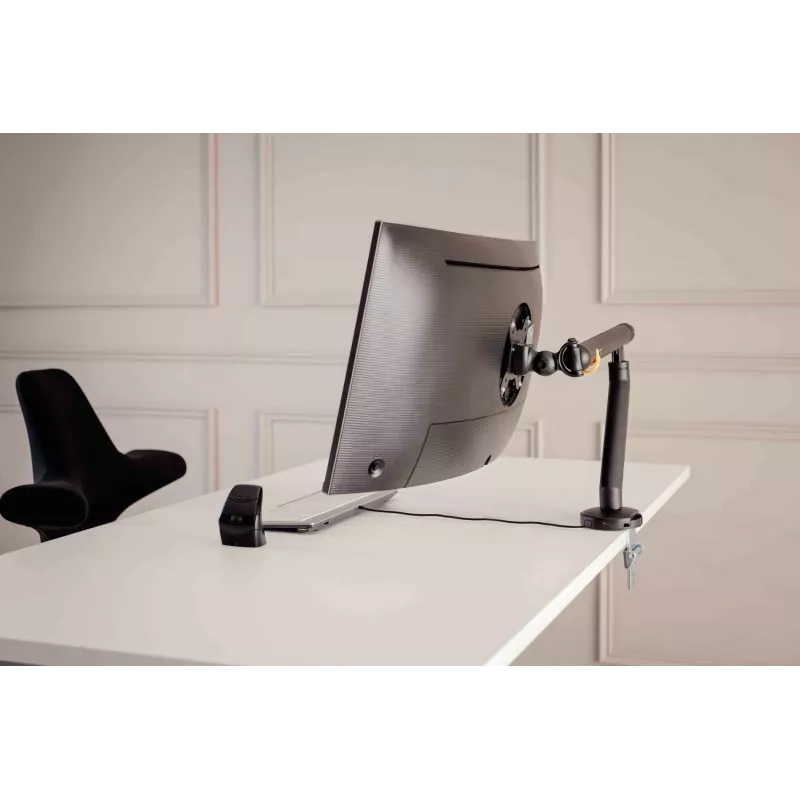 BakkerElkhuizen BE Flexible Single BNEBFSB braccio per monitor, da scrivania, molla meccanica, fino a 88,9 cm (35 pollici), alluminio/acciaio, nero