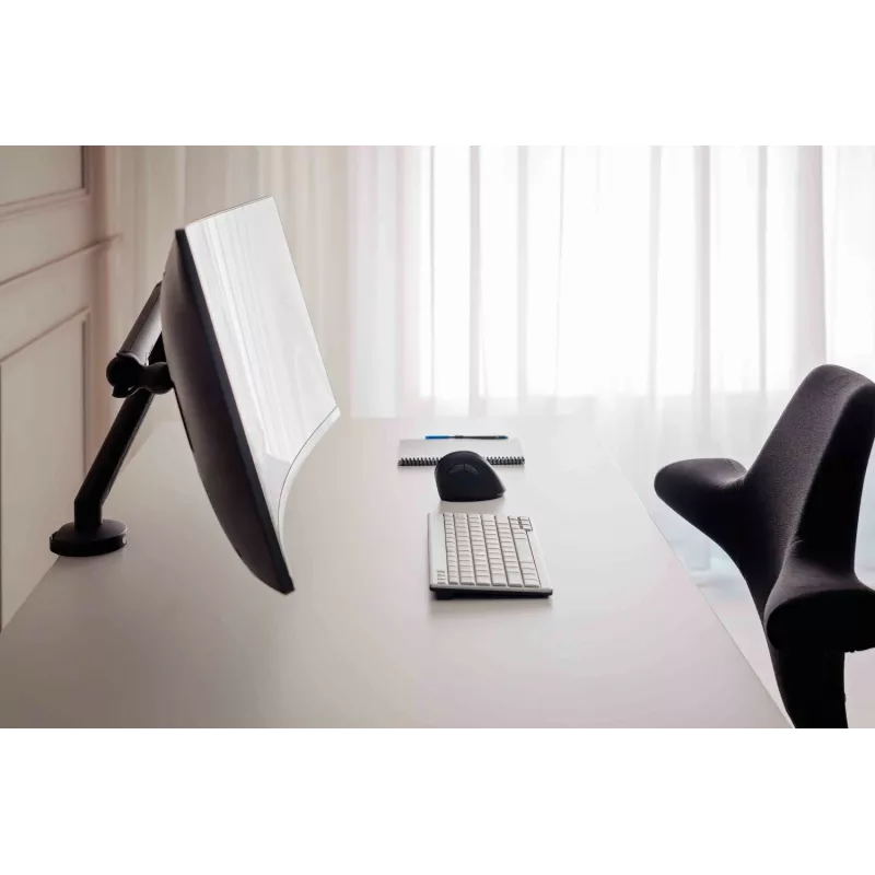 BakkerElkhuizen BE Flexible Single BNEBFSB braccio per monitor, da scrivania, molla meccanica, fino a 88,9 cm (35 pollici), alluminio/acciaio, nero