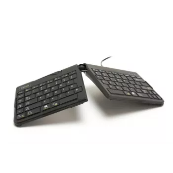 BakkerElkhuizen Goldtouch Travel Go2 con filo DE Qwertz, mini, con filo, USB, switch a forbice, QWERTZ, nero