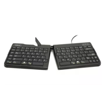 BakkerElkhuizen Goldtouch Travel Go2 con filo DE Qwertz, mini, con filo, USB, switch a forbice, QWERTZ, nero