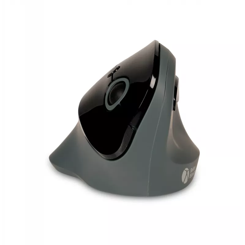 BakkerElkhuizen PRF Mouse Wireless grigio scuro, per destrimani, design verticale, ottico, RF Wireless, 1600 DPI, nero, grigio