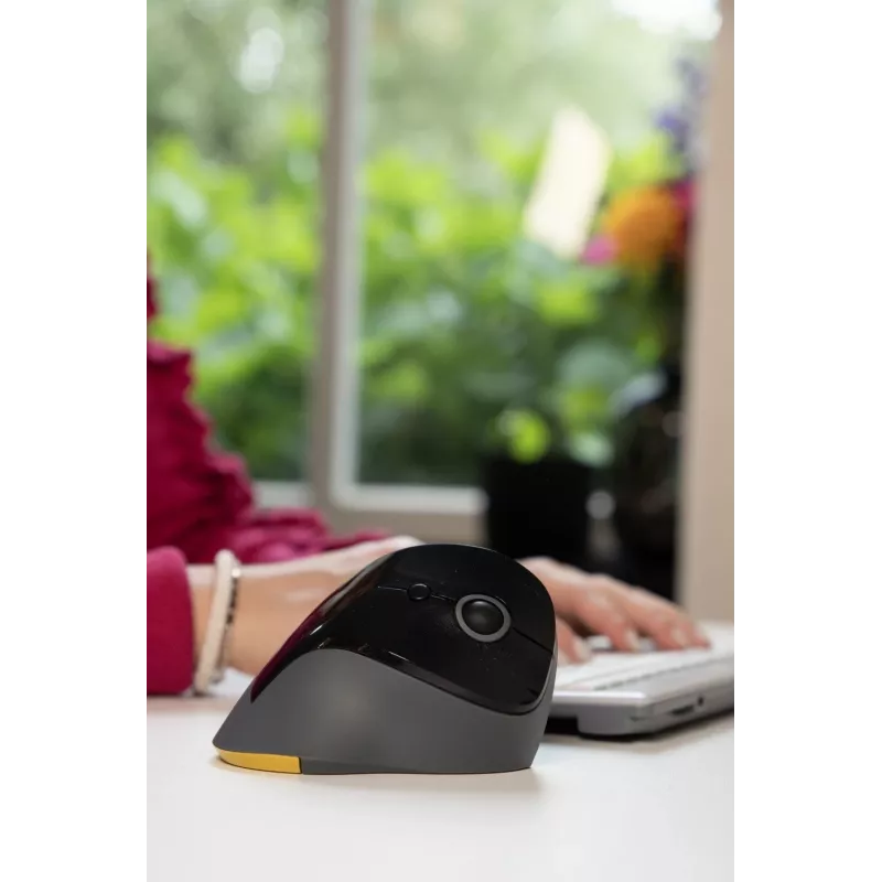 BakkerElkhuizen PRF Mouse Wireless grigio scuro, per destrimani, design verticale, ottico, RF Wireless, 1600 DPI, nero, grigio