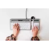 BakkerElkhuizen S-board 840 Numeric tastiera, USB, PC, 1,2 m, grigio chiaro, bianco