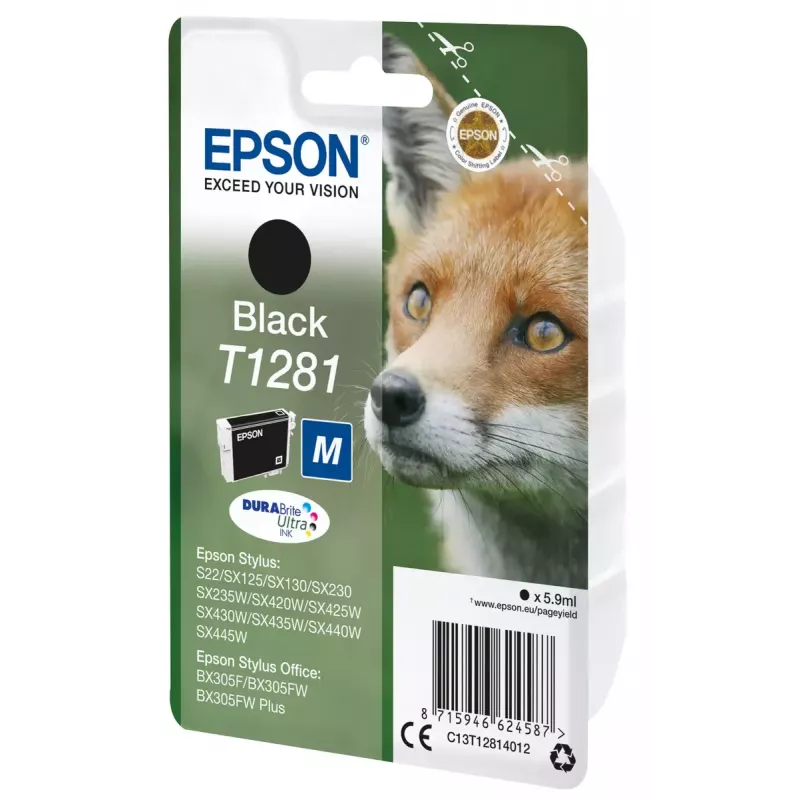 Epson T1281 Fox confezione singola cartuccia d'inchiostro nero