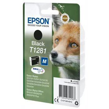 Epson Fox confezione singola nero T1281 DURABrite Ultra inchiostro, nero, inchiostro pigmentato, 5,9 ml, 1 pezzo