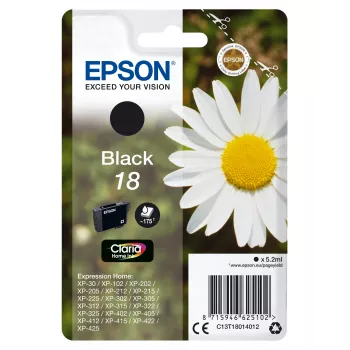 Epson Daisy confezione singola nero 18 Claria Home inchiostro, nero, inchiostro pigmentato, 5,2 ml, 1 pezzo, 175 pagine