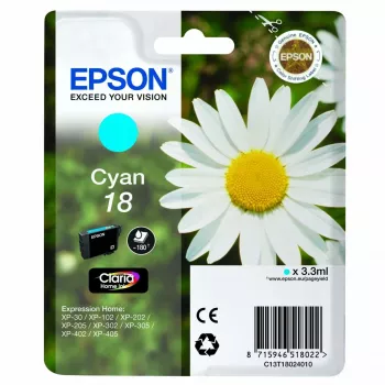 Epson Daisy confezione singola ciano 18 Claria Home inchiostro, foto ciano, inchiostro a base di colorante, 1 pezzo