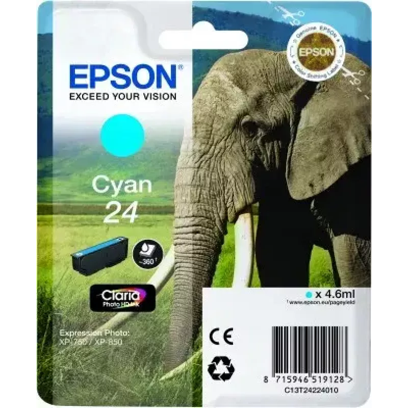 Epson confezione singola ciano 24 Claria Photo HD inchiostro