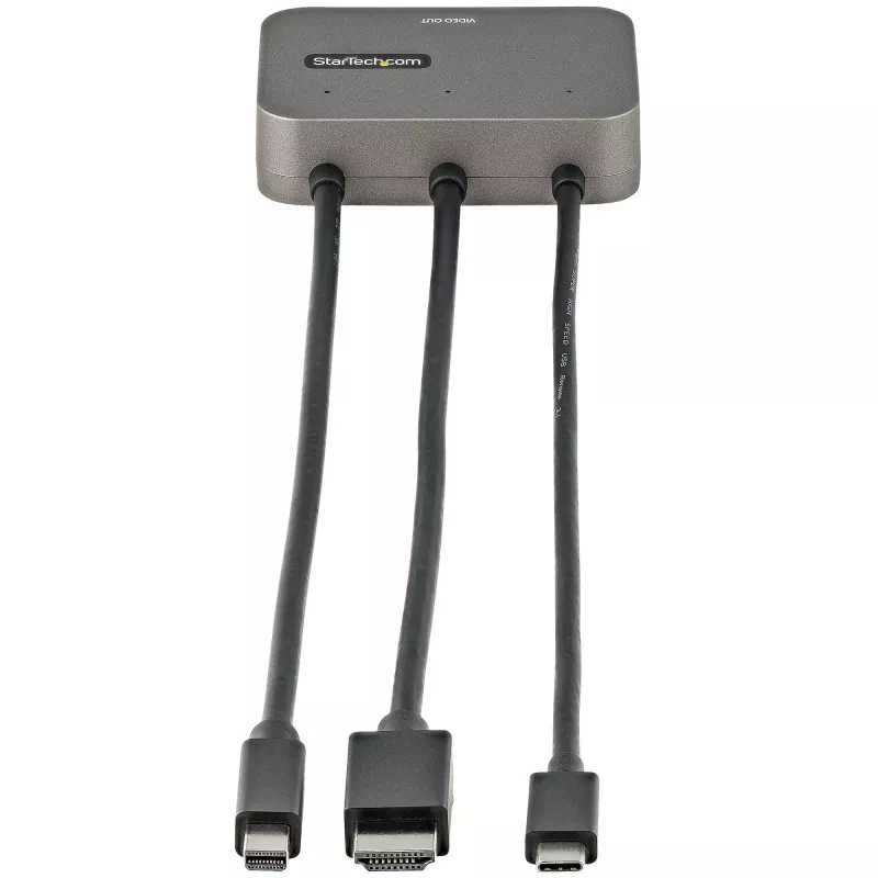 StarTech.com Adattatore multiporta 3-in-1 a HDMI - Convertitore 4K 60Hz USB-C, HDMI o Mini DisplayPort a HDMI per sale conferenze - Adattatore video AV digitale per collegare un monitor/display HDMI
