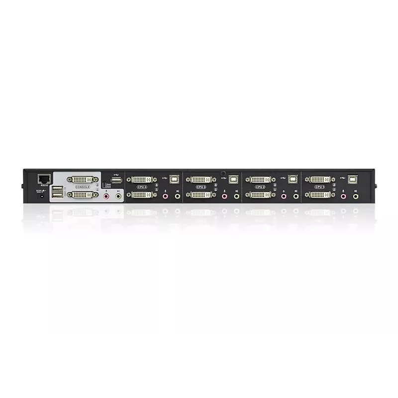 Switch KVM ATEN 4 porte USB DVI Dual-View con audio e hub USB 2.0 (cavi KVM inclusi)