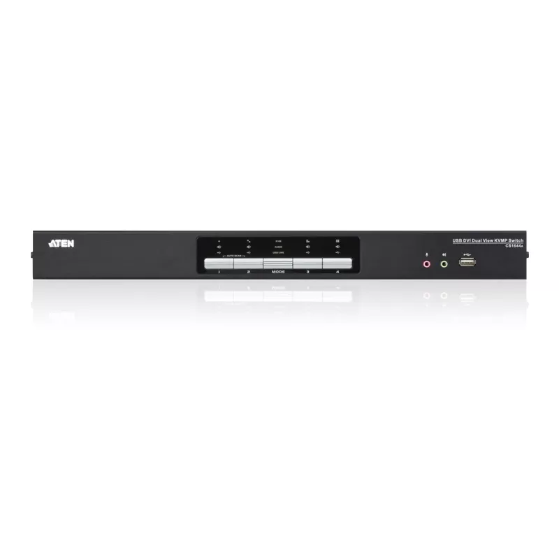 Switch KVM ATEN 4 porte USB DVI Dual-View con audio e hub USB 2.0 (cavi KVM inclusi)