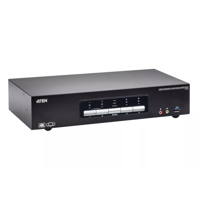 Switch KVMP ATEN 4P USB3.0 4K DP TRIPLE VIEW