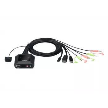 Switch KVM ibrido ATEN 2 porte USB-C DisplayPort, 4096 x 2160 pixel, 4K Ultra HD, 0,74 W, nero