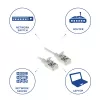 ACT grigio 2 metri LSZH U/FTP CAT6A patch cord slimline per data center senza protezione linguette con connettori RJ45