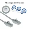 ACT grigio 1 m LSZH U/UTP CAT6 patch cord slimline per data center snagless con connettori RJ45
