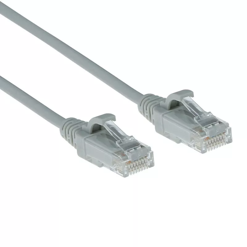 ACT Grigio 0,25 metri LSZH U/UTP CAT6 cavo patch Slimline per data center snagless con connettori RJ45