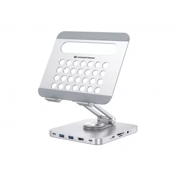 Conceptronic DONN26G, argento, tablet, supporto multimediale, alluminio, 100 W, MicroSD (TransFlash), SD, SDHC, SDXC