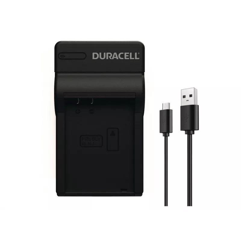 Duracell Caricabatterie per fotocamera digitale, USB, caricabatterie per interni, Olympus BLN-1, nero, 5 V, 5 V