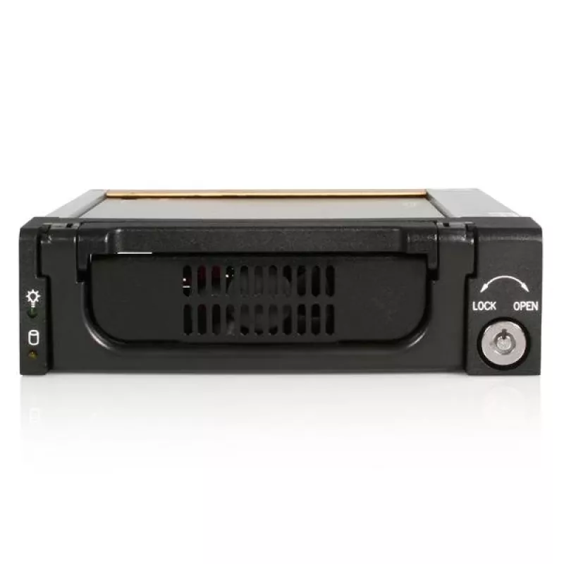StarTech.com Case per disco fisso SATA estraibile in alluminio nero da 5,25 pollici