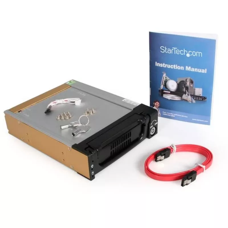 StarTech.com Case per disco fisso SATA estraibile in alluminio nero da 5,25 pollici