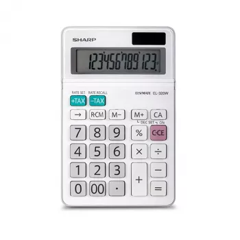 Calcolatrice basic Sharp EL320WB da tavolo 12 cifre bianco