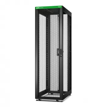 APC Easy Rack, 42U, nero, con tetto, ruote, piedini, 4 staffe di montaggio e piastra di base, senza pannelli laterali, 1991H x 600B x 1000T mm