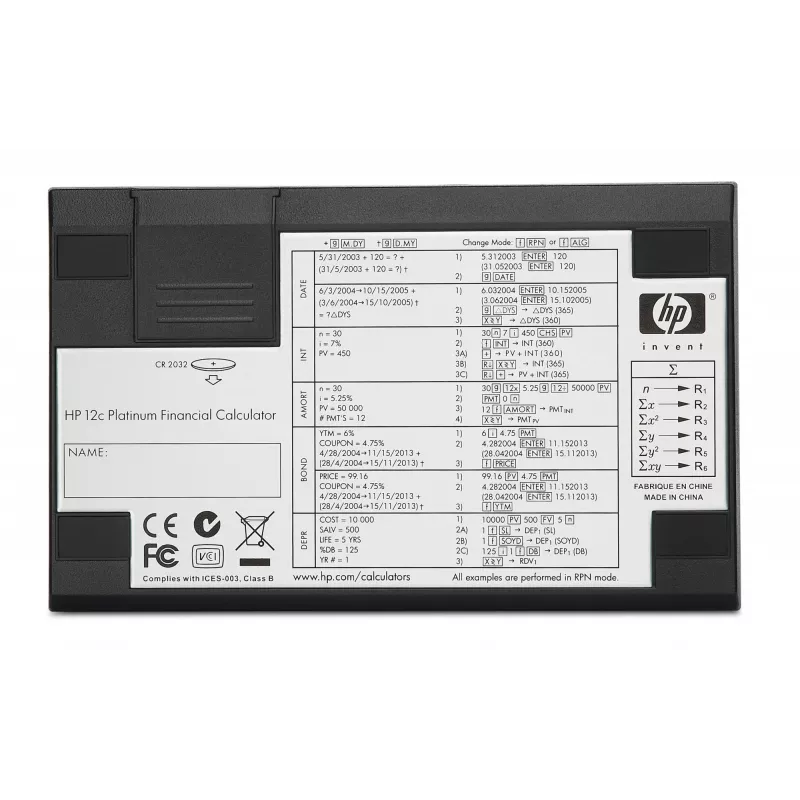 Calcolatrice da tavolo HP 12c finanziaria alluminio, nero