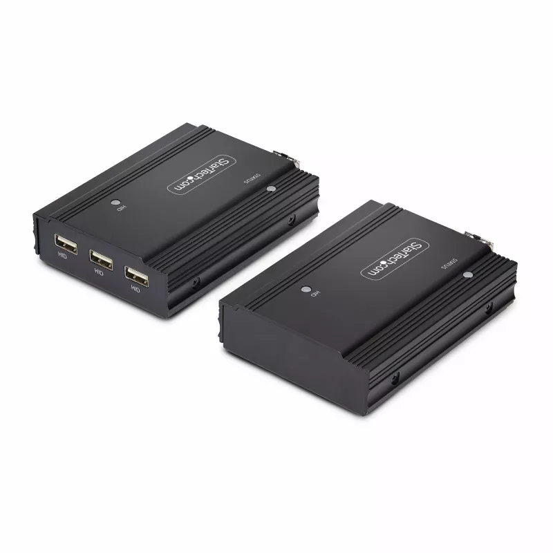 StarTech.com extender KVM DisplayPort su fibra ottica, 4K 60Hz, kit extender console, fino a 300 m (multimodale) con moduli SFP+ preinstallati, 3x USB HID