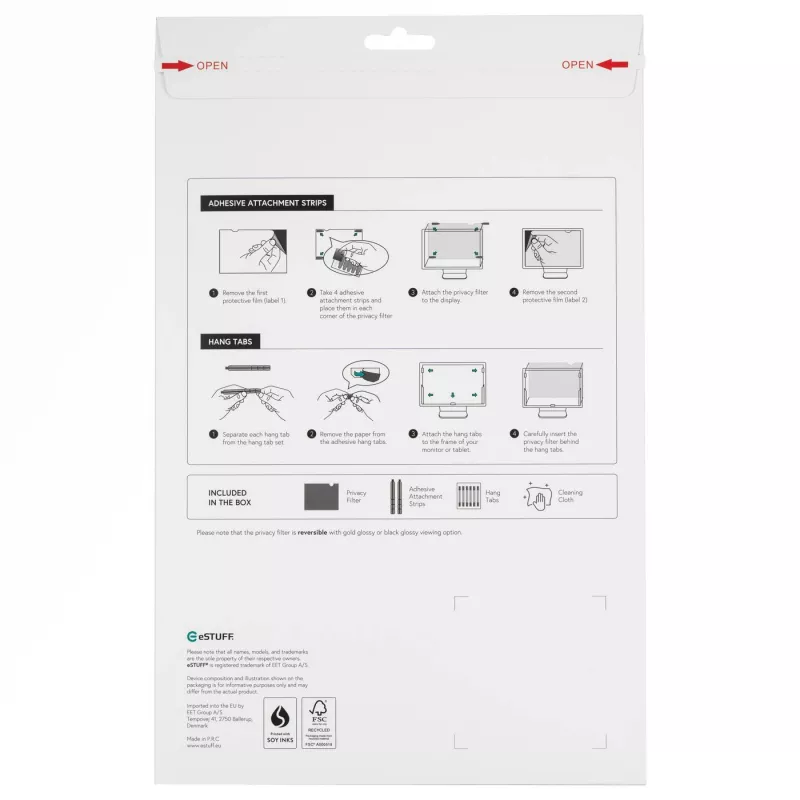 eSTUFF GLBG14310175 filtro privacy display 35,6 cm (14 inch) laptop filtro privacy display senza cornice