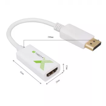 Techly IADAP DP-HDMIFP adattatore cavo video 0,2 m DisplayPort HDMI bianco