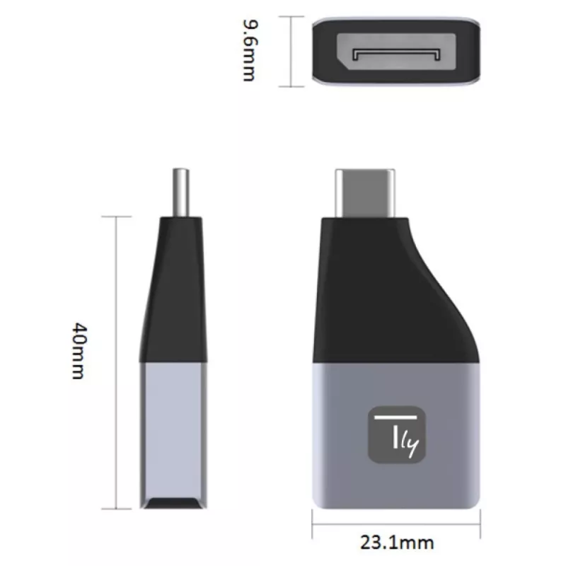 Techly IADAP USBC-DP4K adattatore grafico USB 3840 x 2160 pixel nero, argento