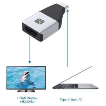 Techly IADAP USBC-HDMI4K adattatore grafico USB 4096 x 2160 pixel nero, argento