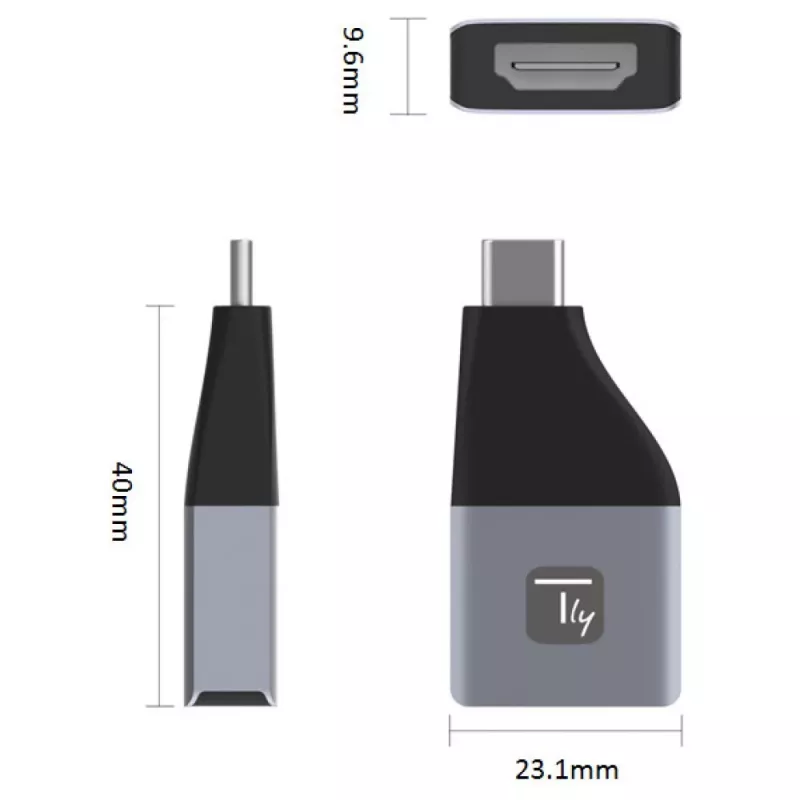 Techly IADAP USBC-HDMI4K adattatore grafico USB 4096 x 2160 pixel nero, argento