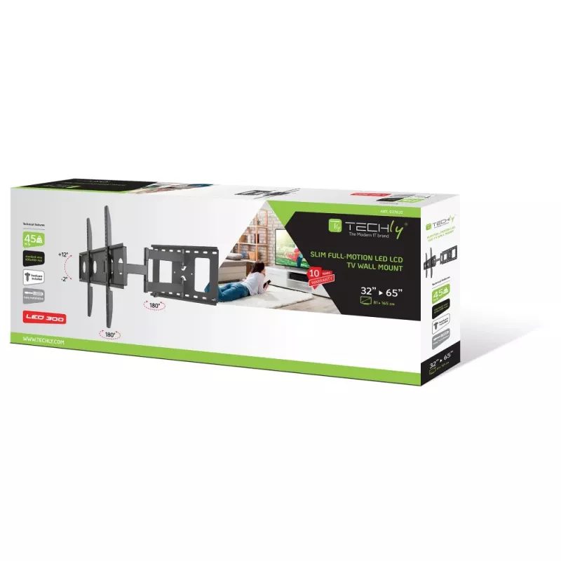 Techly ICA-PLB 148L supporto a parete per TV 165,1 cm (65 pollici) nero