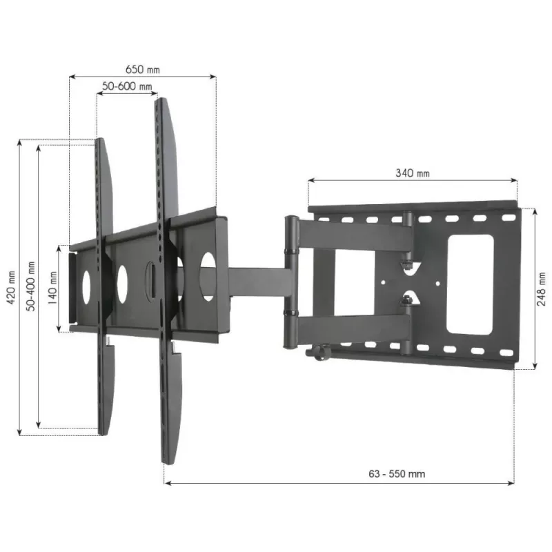 Techly ICA-PLB 148L supporto a parete per TV 165,1 cm (65 pollici) nero