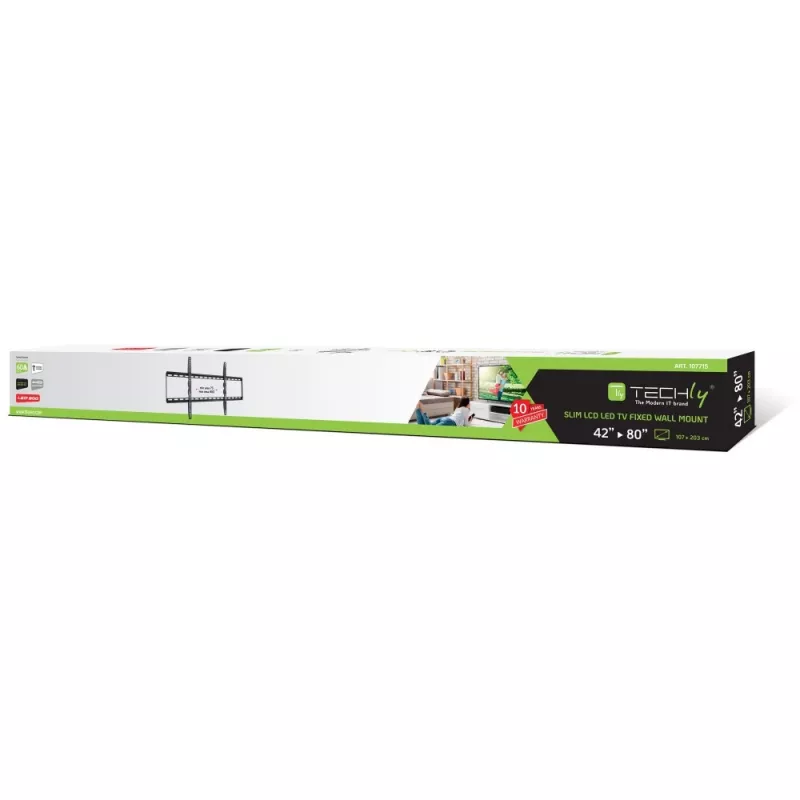 Techly ICA-PLB 162XL supporto a parete per TV 2,03 m (80 pollici) nero