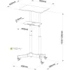 Techly ICA-TB TPM-1BK Carrello universale per notebook/proiettore, 103-125 cm, nero